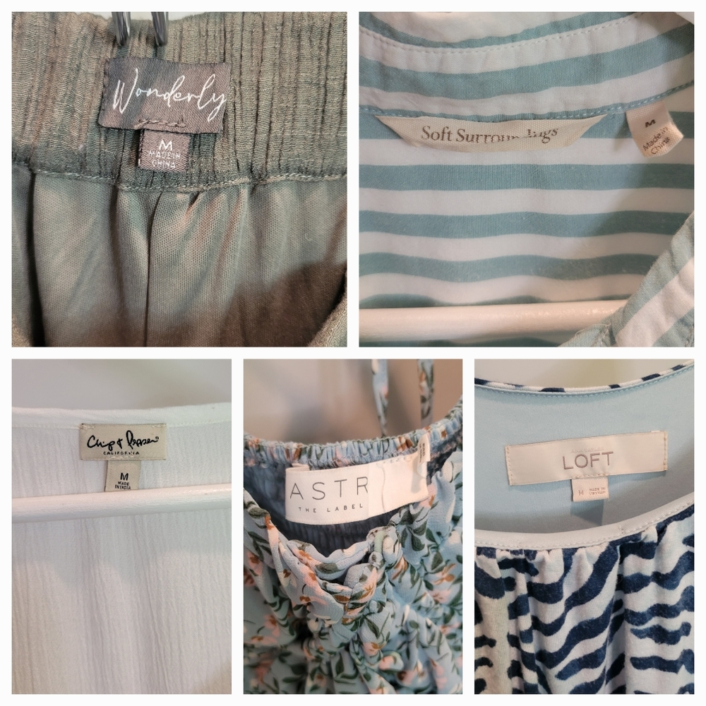 5-Piece Bundle Box Aqua Coastal Floral Astr The Lable Soft Surroundings SZ M - Picture 8 of 8